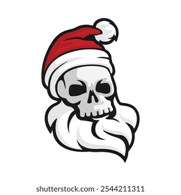 skull santa claus vector illustration