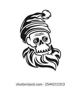 skull santa claus vector illustration