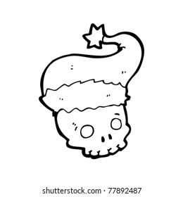 caricatura de cráneo en sombrero santa
