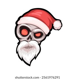 Skull Santa Head Character Illustration Vector