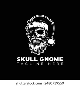 Skull Santa pirate vector illustration logo design template 