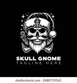 Skull Santa pirate vector illustration logo design template 