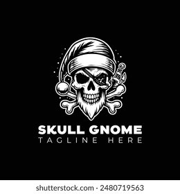 Skull Santa pirate vector illustration logo design template 