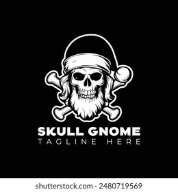 Skull Santa pirate vector illustration logo design template 