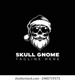 Skull Santa pirate vector illustration logo design template 