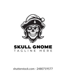 Skull Santa pirate vector illustration logo design template 