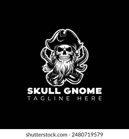 Skull Santa pirate vector illustration logo design template 