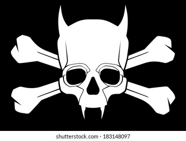 skull satan with crossbones