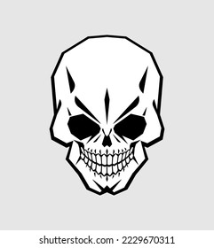 Skull scary isolated. Head skeleton Vector illustration