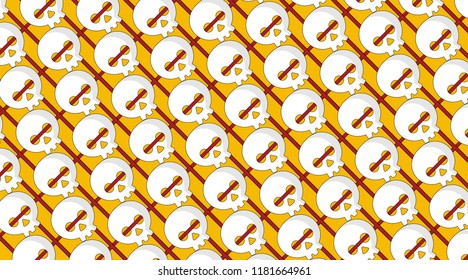Skull Scott pattern background  yellow