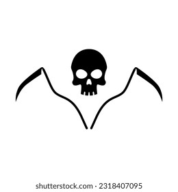 skull with scythe symbol vector illustration. reaper icon