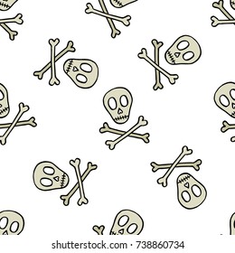 skull seamless doodle pattern