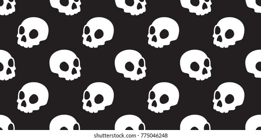 Skull seamless Halloween vector bone Ghost head pattern  wallpaper background