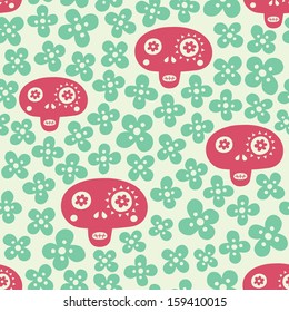 skull seamless pattern 