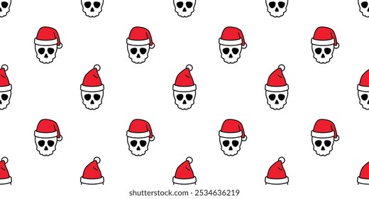 cráneo sin patrón de Navidad de Papá Noel sombrero de dibujos animados de Halloween