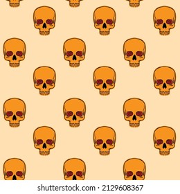 Skull seamless pattern free vector