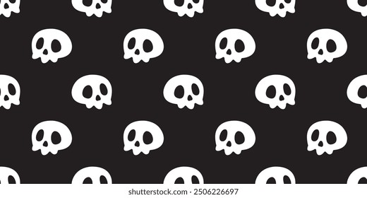 skull seamless pattern Halloween crossbones ghost spooky bone vector cartoon doodle scarf isolated tile background gift wrapping paper repeat wallpaper illustration design