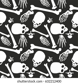 Skull, Seamless pattern with image a skull, Day of The Dead