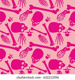 Skull, Seamless pattern with image a skull, Day of The Dead