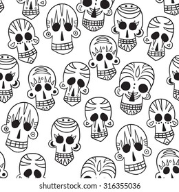 skull seamless pattern plain
