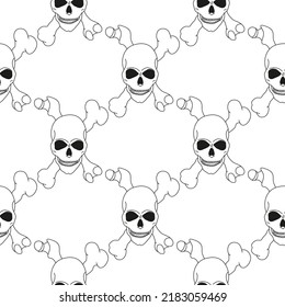 Skull seamless pattern. Trendy background. Vector illustration. For design , fabric, wrapping paper.