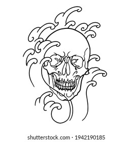 skull seamless pattern in vector.
