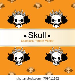 Skull seamless pattern vector