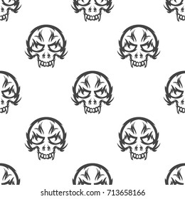 Skull seamless pattern. Vector illustration for backgrounds