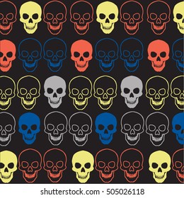 Skull Seamless Repeat Pattern Wallpaper, t-shirt, brand, apparel, background, label, cover