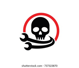 Skull Service Logo Template Design Vector, Emblem, Design Concept, Creative Symbol, Icon