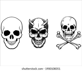 Skull Icons Crossbones Crossed Swords Suitable Stock Vector (Royalty ...