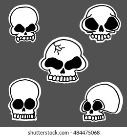 Skull set. Hand Drawn Halloween