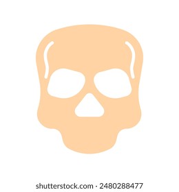 Skull set icon. Human skull, bone structure, anatomy, cranium, eye sockets, nasal cavity, jawless, medical illustration, skeletal system.