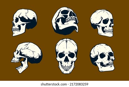 skull set illustration for element design