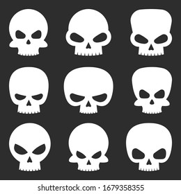 Skull set vector design illustration isolated on background