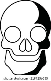 skull shadow black and white so scary and creepy