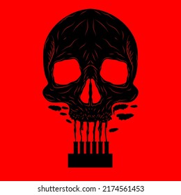 skull shape air pollution suitable for environmental themed illustration