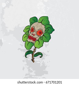skull shape flower vector illustration