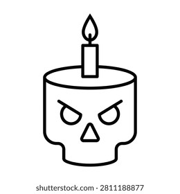 Skull shaped candle and