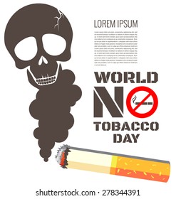 Skull shaped smoke with cigarette for World No Tobacco Day 
