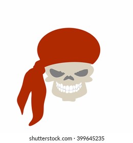 Skull in shawl. Vector illustration