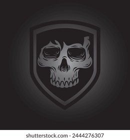 Skull shield logo Illustration vector graphic of template 