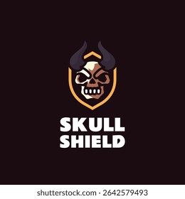 Skull Shield Mascot Logo Design