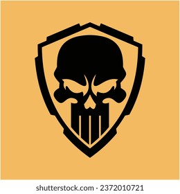 Skull and shield vector illustration