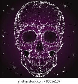 Skull from shiny dots, very nice with lacquer print