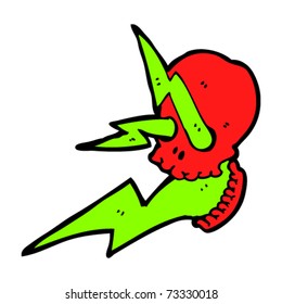 skull shooting lightning cartoon