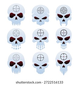 Disparo de cráneo en Ilustración vectorial de cabeza