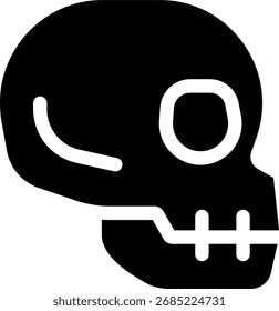 Totenkopf Seite schwarz Design Glyphe Stil