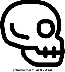 Estilo de línea de diseño negro del lado del cráneo