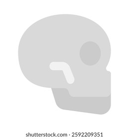 skull side colorful flat style icon